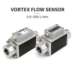 Digital Vortex Water Flow Sensor 0.5-250 L/min Threaded Flow Meter with LCD RS485 4-20mA NPN PNP Output