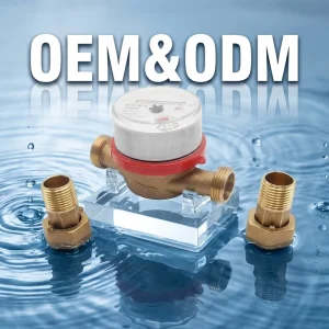 Digital Water Meter Single Jet 15/20mm Brass Shell with IP68 Protection and Copper Connector OEM Customizable