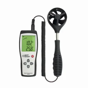 Digital Wind Speed Meter Anemometer Gauge Air Wind Velocity Meter 45m/s with Temperature Measuring Data Hold