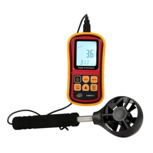Digital Wind Temperature Anemometer GM8901+ Probe Handle with Retractable Impeller LCD Backlight Manual Shutdown