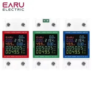 Din Rail AC Monitor 110V220V Voltage Current Power Factor Active kWh Reset Zero Electric Energy Frequency Meter Voltmeter DDS669