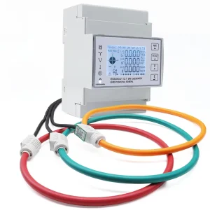 Din Rail Rogowski Coil Connected Modbus RJ45 Three Phase Indirect Energy Meters kWh Power LCD Display Electric Meter