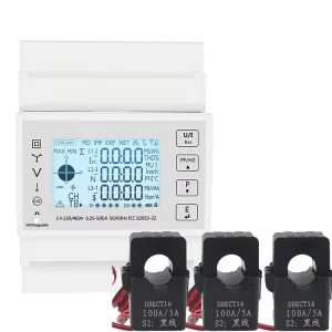 Din Rail Three Phase CT Connect Type RS485 Modbus Energy Meters Electric Meter Power Meter kWh Meter