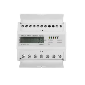 Din Rail Type Three Phase Digital Energy Meter 4 Wire 400imp kWh Security Seals Energy Meter