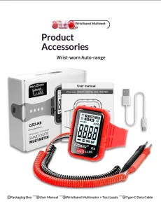 Direct factory produce Cross border High precision Digital Display Voltmeter Portable Smart Multimeter Wrist Type