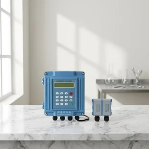 Dn15 RS485 Portable Flanged Handheld Ultrasonic Flowmeter 4 20mA RS232 Battery Powered Clamp On Water Liquid OEM