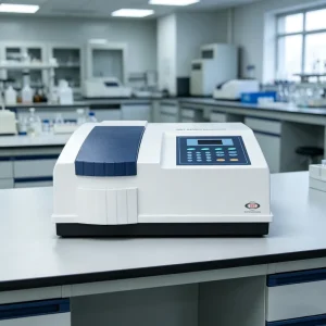 Double Beam UV Vis Spectrophotometer 0.05%T Low Stray Light 1.8nm Bandwidth Automatic Calibration USB Output Lab Photometer