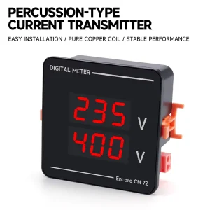 Dual Display Voltage Panel Meter AC50 500V LED Digital Two Way Voltmeter 72*72mm