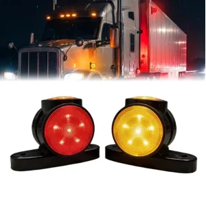 Dual Face LED Side Marker Indicators Light Red Amber Dual Color Turn Signal Clearance Lamp Semi Truck Trailer Tractor