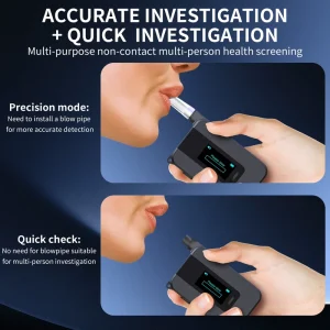 Dual Mode High Precision Breath Alcohol Tester D1000 Electrochemical Sensor 3-Second Response Rechargeable Battery IPS Screen