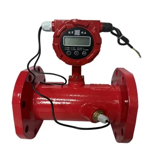Ductile Iron Ultrasonic Digital Water Flow Meter Fire Pump Start Stop Control Red Inline Flange Firefighting Equipment Accessory