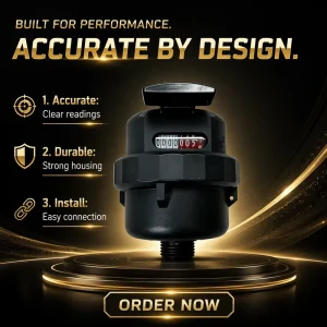 Durable ABS Plastic IP68 Prepaid Volumetric Water Meter DN15 for Household Efficient Water Usage