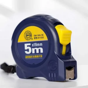 Durable Dual Brake Metric Tape Measure with Automatic Return High Visibility Blade Carbon Steel ABS Case Belt Clip