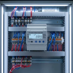 E Meter Three Phase DIN Rail Wireless Power Meter LCD Display for Accurate kWh Measurement Industrial Energy