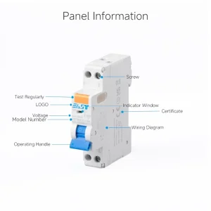 EAST RCBO 6KA Residual Current Differential Automatic Circuit Breaker with Over Current Leakage Protection 50Hz 230V