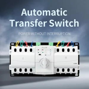 EAST Three Phase ATS Generator Dual Power 4P LED Indication Automatic Transfer Switch CB Class 63A AC