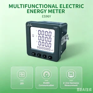 EASTSONG ES96Y Multifunctional Three Phase Panel Meter Class 0.5 LCD Four Quadrant IP65 RS485 Modbus RTU Industrial