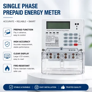 ELEWISE Single Phase STS Prepaid Energy Meter Keypad LCD Display Class 1.0 Accuracy 80A Max Current 0 10000000 kWh Range