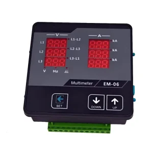 EM 06 Digital Three Phase LED 3 Digit Panel Meter Volt Ampere & Frequency Phase Sequence Display Multimeter 1% Accuracy