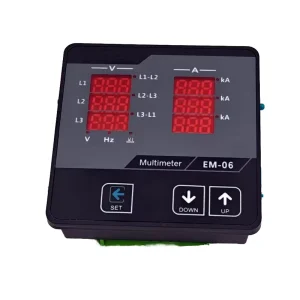 EM 06 Digital Three Phase LED 3 Digit Panel Meter Volt Ampere Frequency Phase Sequence Display Multimeter 1% Accuracy 85 240V AC
