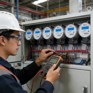 EM12100RS CE Certified ANSI 2S Two Phase Three Wire Socket Digital Display Class1 Accuracy 120 240V AC 200A Energy Meter
