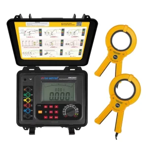 EM3200C Digital Earth Resistance Tester 4-Wire Method Soil Resistivity Meter Double Clamp Earth Resistance Tester
