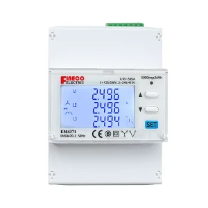 EM4371 4 DIN Rail Digital Smart Energy Meter EV Charging CT Type 3*230/400V 1.5(6)A Three Phase Modbus RTU RS485 Cl.1