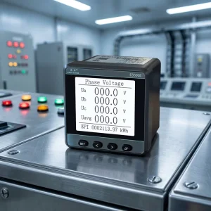 ES600E 3 Phase Panel Meter 0.5S Class kWh 2 31st Harmonic Active Reactive Power Factor RS485 Modbus DL T645 IP65