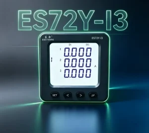ES72Y I3 72x72mm Three Phase AC Current Panel Meter LCD LED Digital Ammeter 5A RS485 Modbus RTU 0.5 Class IP65 EMC