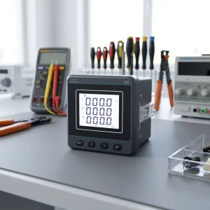 ES96DY Three Phase Power Meter 0.5 Class kWh Harmonic Active Reactive Power Factor 4DI 2DO RS485 Modbus RTU IP65 6A
