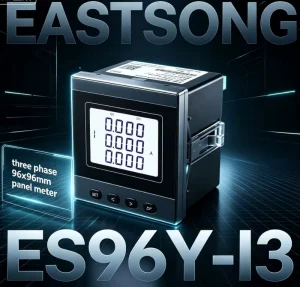 ES96Y I3 96x96mm Three Phase AC Ammeter Digital Panel Meter 5A 1A RS485 Modbus RTU 0.5 Class IP65 LED Display EMC