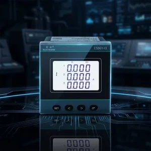 ES96Y I3 Three Phase Panel Meter 5A 1A LCD Digital Ammeter 96x96mm DI DO 0.5 Class RS485 Modbus RTU Switchgear IP65 CE