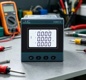 ES96Y-I3 Three Phase Panel Meter 96x96mm LCD Digital Ammeter Simultaneous 3 Phase Display LED RS485 Modbus RTU 0.5