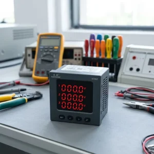 ES96Z 96mm Three Phase Panel Meter 0.5S Class kWh Harmonic Maximum Demand Active Reactive Power Factor RS485 Modbus IP65