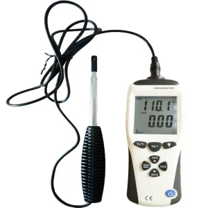 ET 961 Telescopic Hot Wire Anemometer Air Velocity Temperature CFM CMM Air Flow Meter