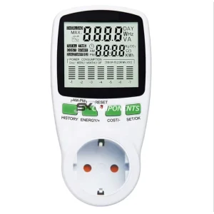 EU Digital LCD Energy Meter Wattmeter Wattage Electricity kWh Power Measuring Outlet Power Analyzer Power Energy Meter