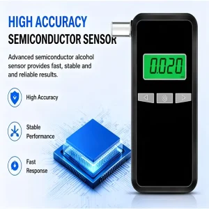 EU Standard Factory Direct Alcohol Breathalyzer High Accuracy Alcohol Meter with Semiconductor Alcohol Tester for Driver Safety