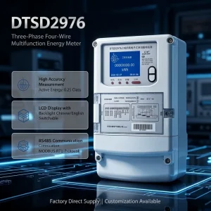 EastSong DTSD2976 Class 0.2S 3P Multi function Energy Meter Transformer Smart KWh Meter Dual RS485 Modbus TOU Power Meter 6A