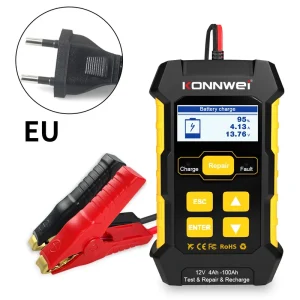 Electric 12V Battery Tester with Four Plug Sizes 1 Year Warranty Portable for Car Diagnosis Repair Charging