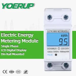Electric Energy Metering Module Single Phase Class 1.0 Accuracy LCD Digital Reset Zero Power Consumption Din Rail Energy Meter