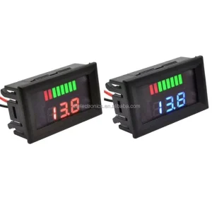 Electric Vehicle Fuel Gauge Battery Lithium Battery Fuel Gauge 12V 24V 36V 48V 60V Universal LED Digital Voltmeter Voltage Meter
