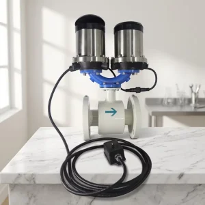 Electromagnetic Digital LCD Water Meter Stainless Steel +/-0.2% Accuracy 0.1 15m s Flow Rate Flange Connection IP68 Protection