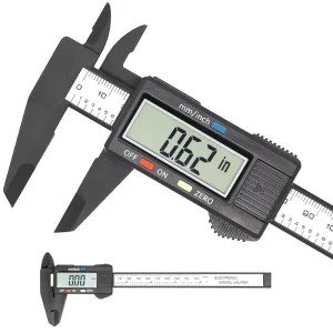 Electronic Digital Vernier Caliper 0 150mm 0 6″ Plastic Carbon Fiber LCD Screen Display Caliper High Precision 0.1mm