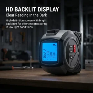 Electronic Measuring Tape 40m Laser 3 in 1 Laser Rangefinder & Tape Measure Handheld Laser Measuring Tool with Cross Line