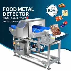FDA Approved Conveyor Belt Metal Detector for Dairy Beverage Canning Industry Touch Screen Control