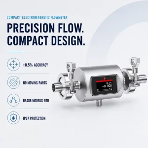 FMX240 Compact Electromagnetic Flow Meter for Data Center Cooling Water DN6 DN65 RS485 Modbus RTU IP67