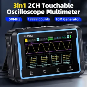 FNIRSI 2C53P High-Precision Tablet 50MHz Digital Oscilloscope Dual Channel 3-in-1 Multimeter & Signal Generator TFT Display