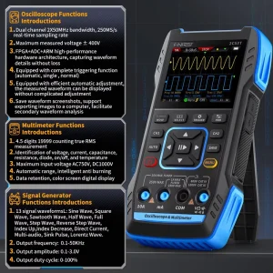 FNIRSI 2C53T Dual channel 50M Digital Oscilloscope 4 bit Semi multimeter signal Generator Three in one 0.25 GS s