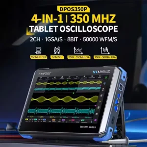 FNIRSI DPOS350P 4 in 1 Tablet Oscilloscope 350MHz 1GSa/s Touch Screen Spectrum Frequency Analyzer for Lab Repair