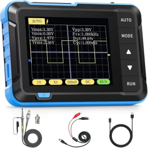 FNIRSI DSO152 Mini Oscilloscope 2.5MS/s 200KHz Bandwidth 800Vpp Pocket Portable Scope PWM Output 2.8″ TFT Display Auto Trigger